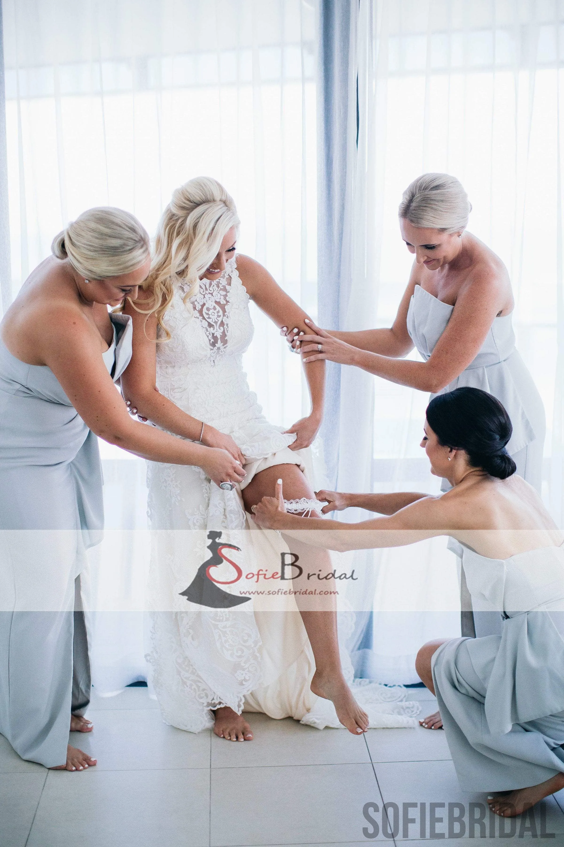 Special Dusty Blue Sheath Bridesmaid Dresses, Front Slit Bridesmaid Dresses, Cheap Bridesmaid Dresses, PD0490