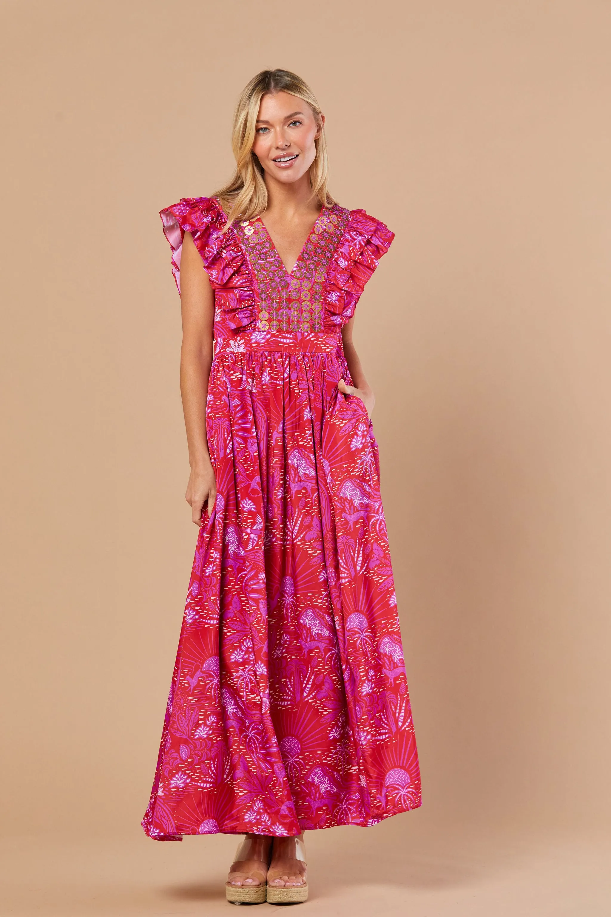 Stacey Dress in Whimsical Island Sunset
