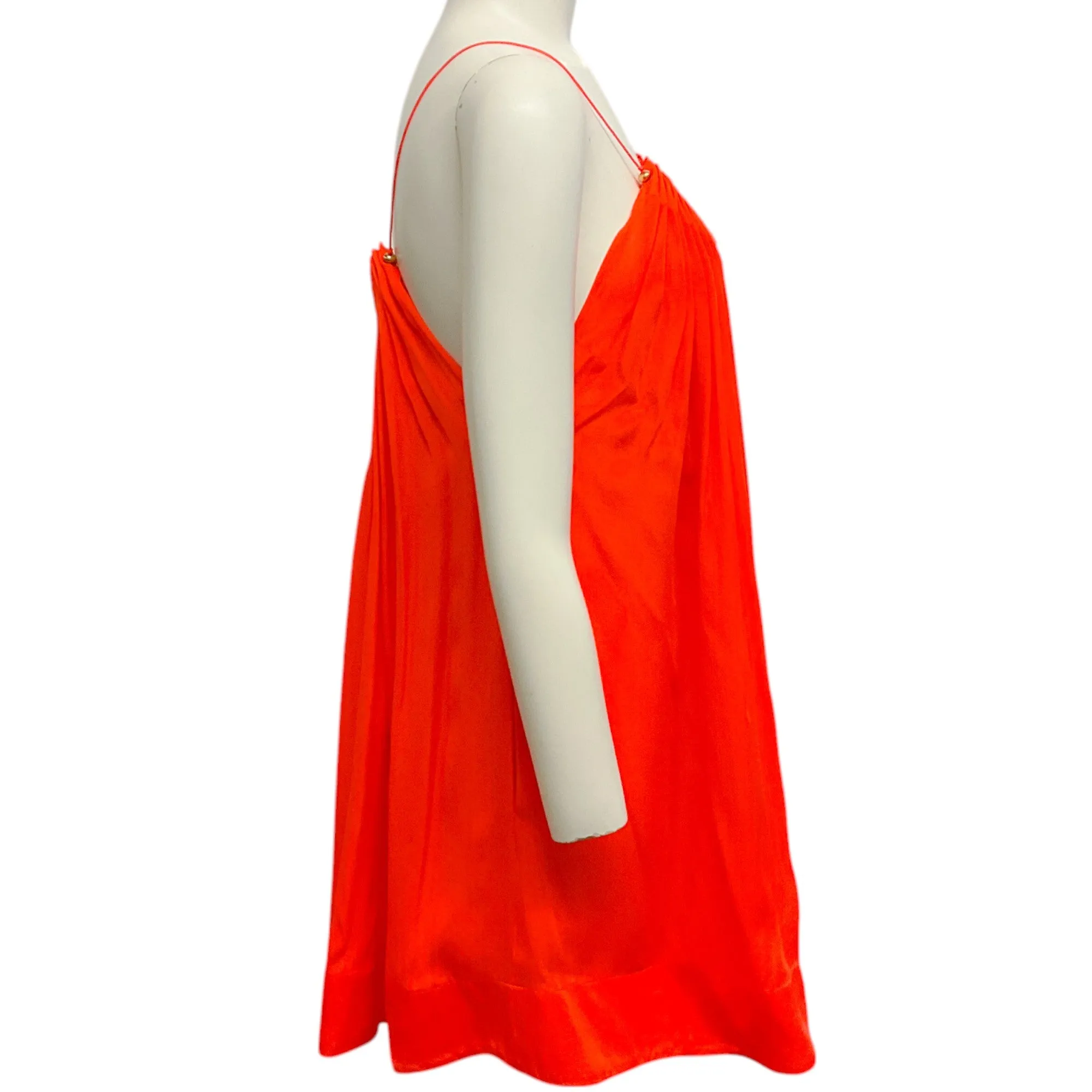 Stella McCartney Orange Silk Pleated Mini Dress
