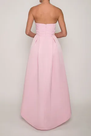 Strapless Silk Faille High Low Gown