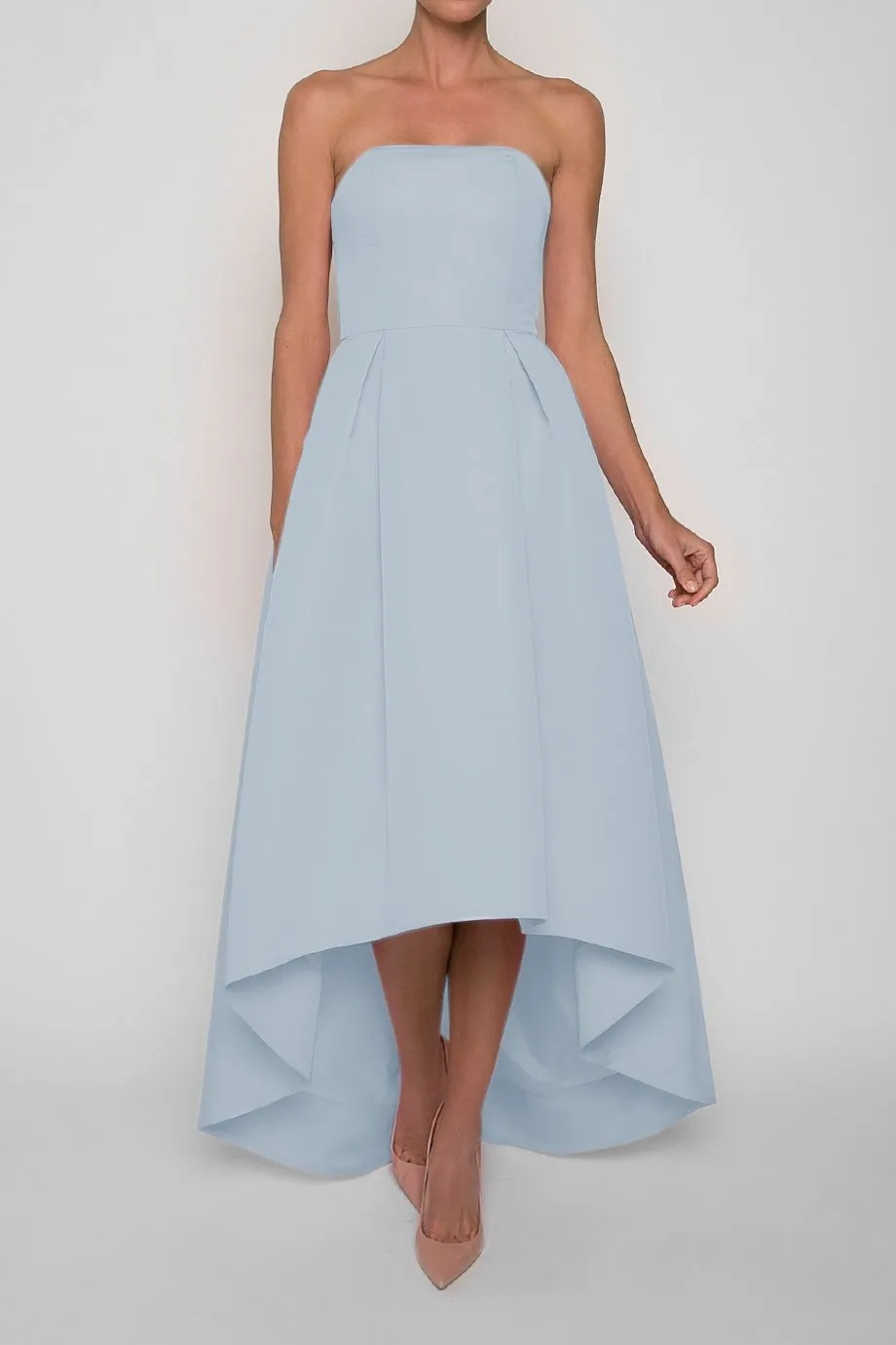 Strapless Silk Faille High Low Gown