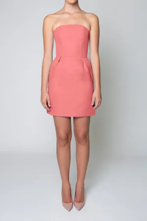 Strapless Silk Faille Mini Dress