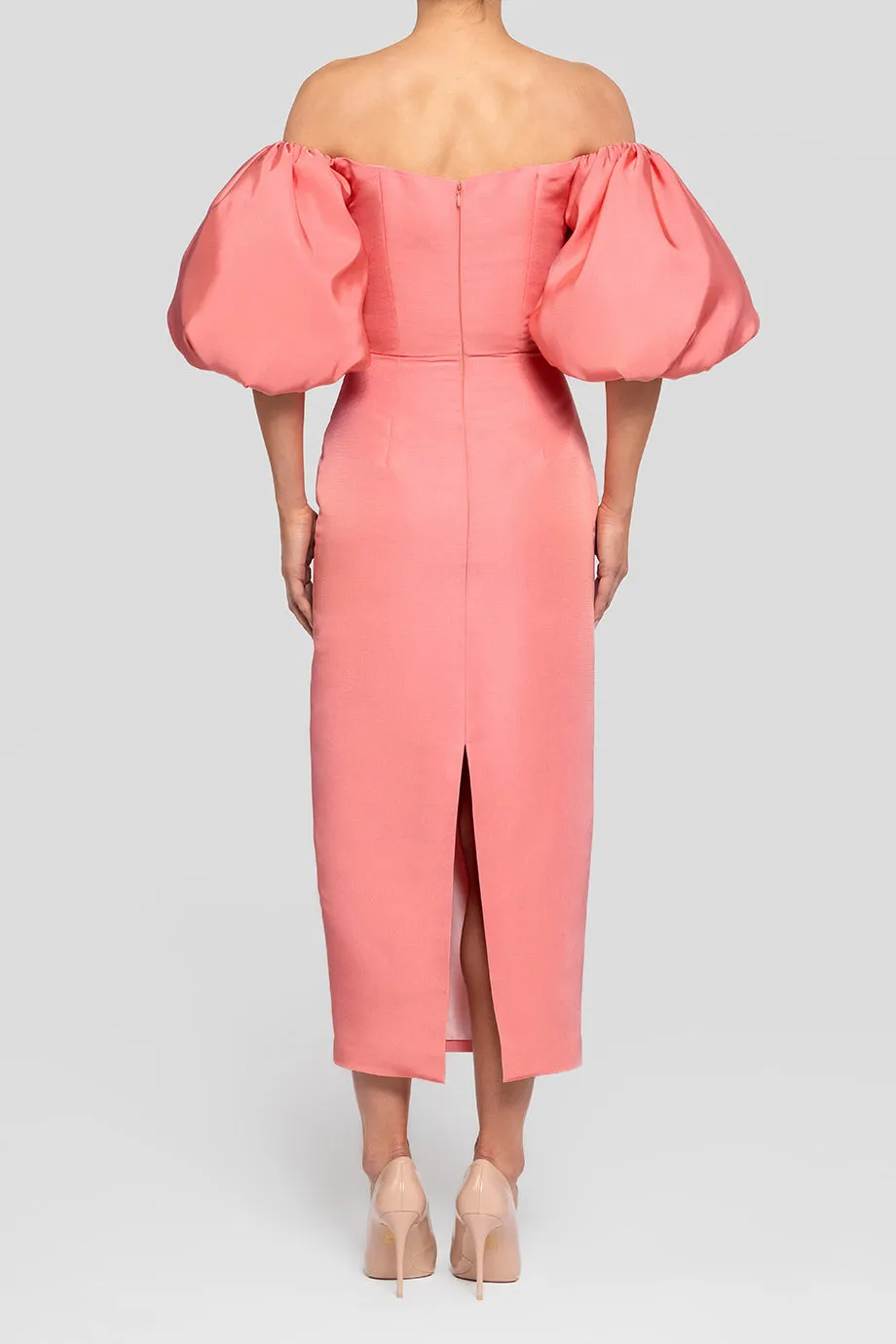 Sylvia Silk Faille Midi Dress