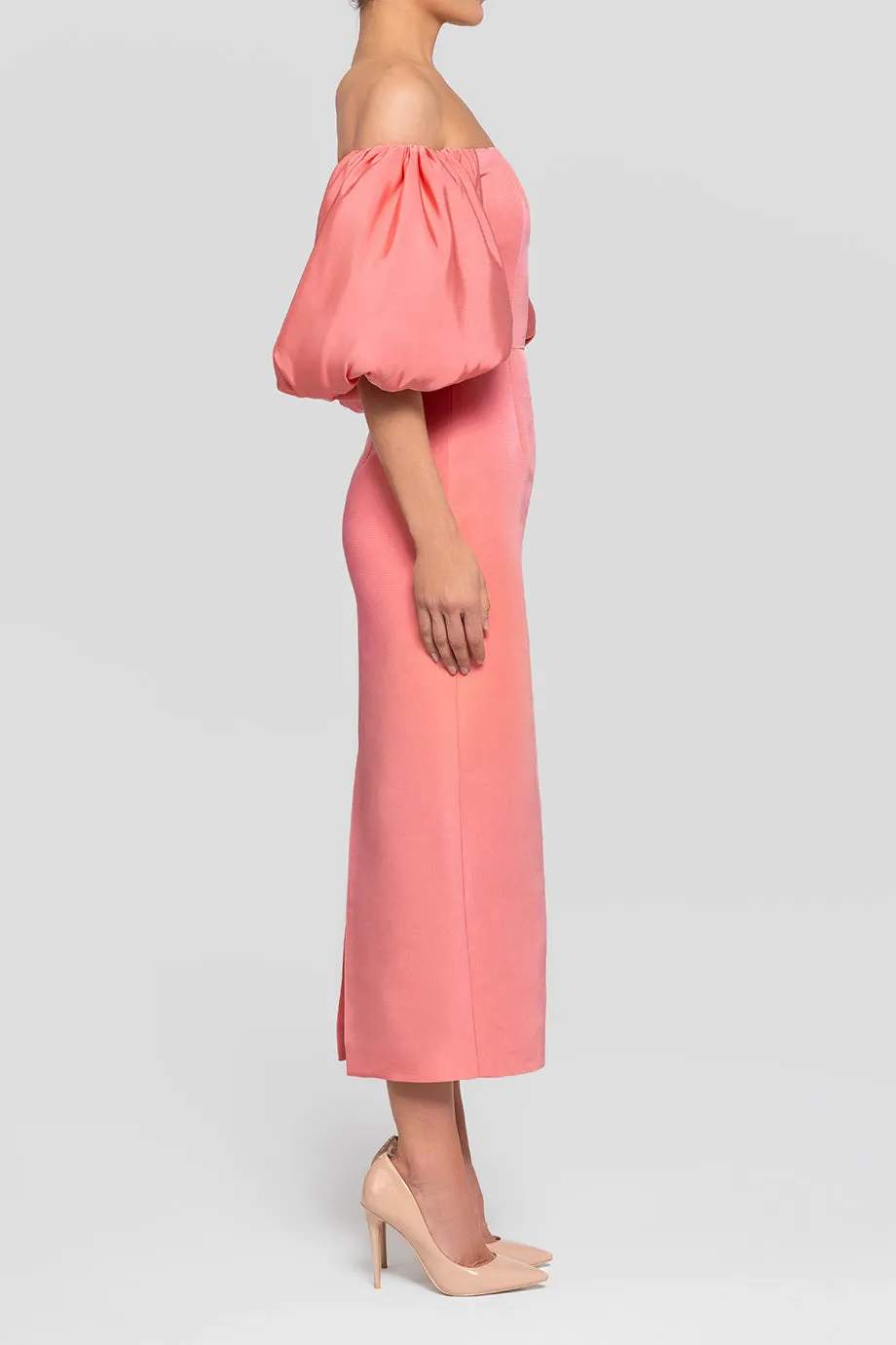 Sylvia Silk Faille Midi Dress