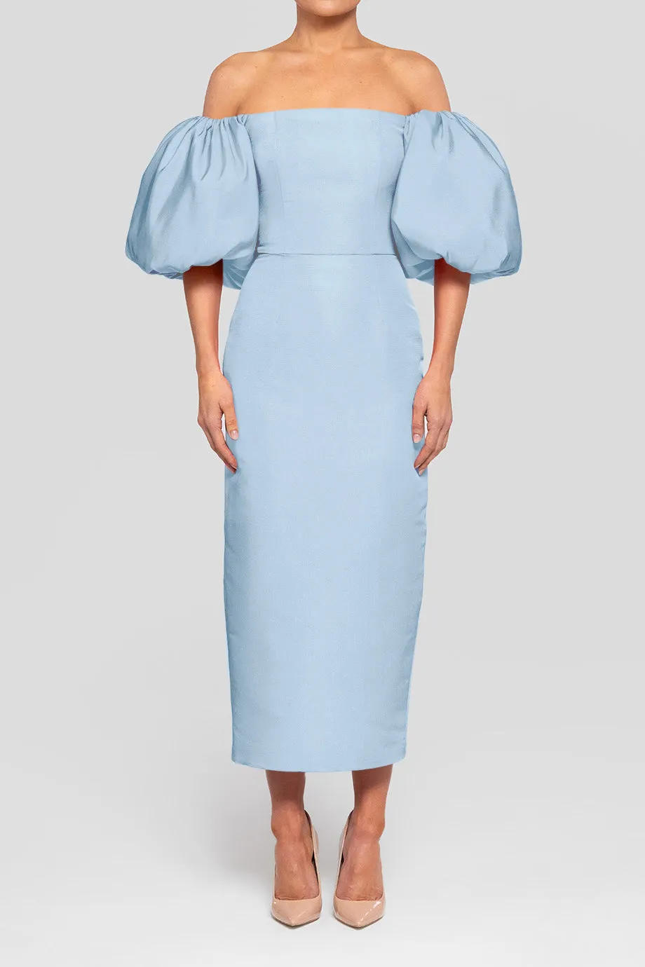 Sylvia Silk Faille Midi Dress