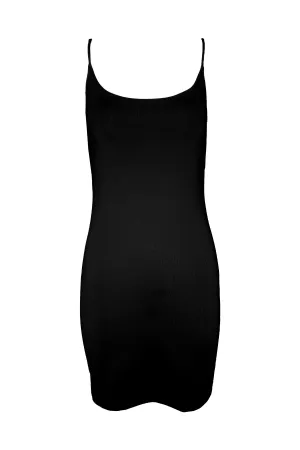 Thin Strap Slip Dress in Black