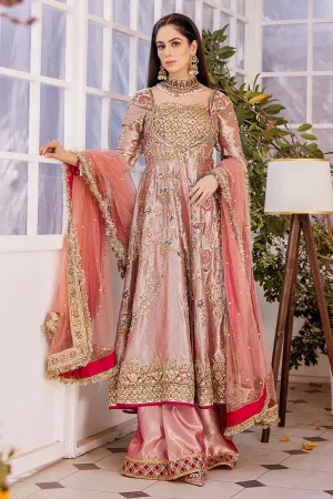 Traditional Peach Embroidered Dress in Gown Style Wedding Dress