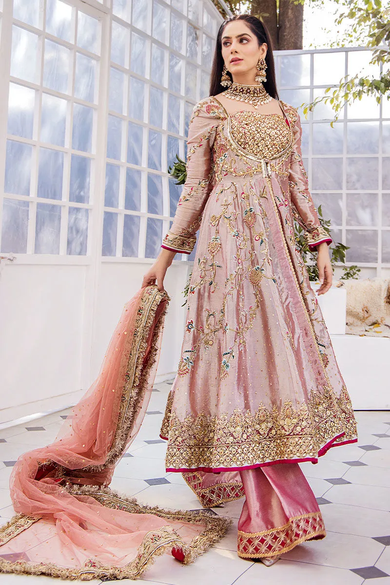 Traditional Peach Embroidered Dress in Gown Style Wedding Dress