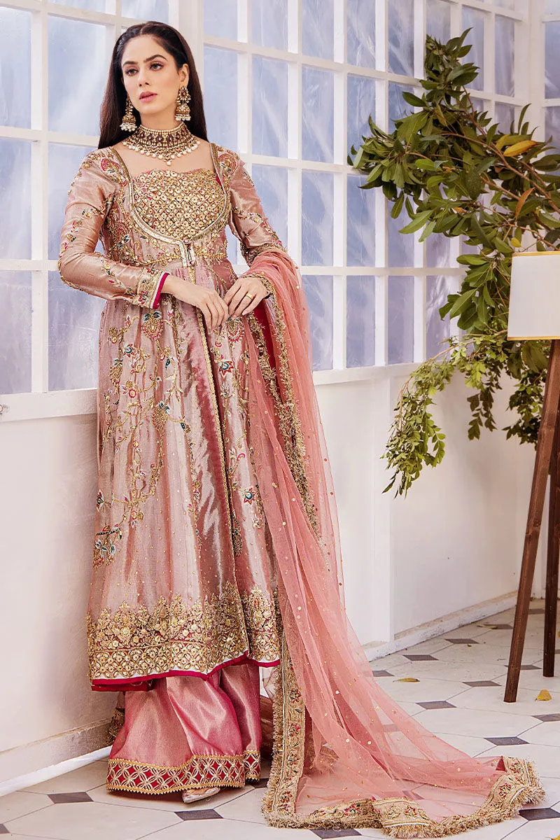 Traditional Peach Embroidered Dress in Gown Style Wedding Dress