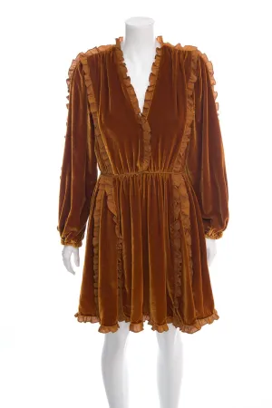 Ulla Johnson Marigold Velvet Long Sleeve Dress SZ 4