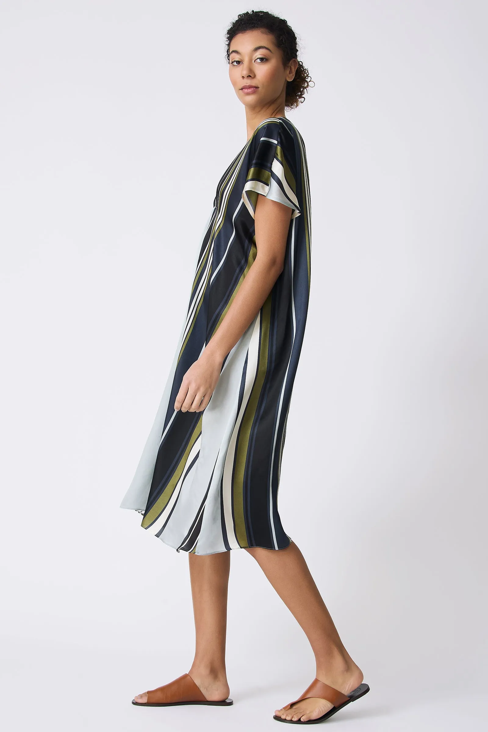 Vanna Gather Front Dress - Multi Stripe