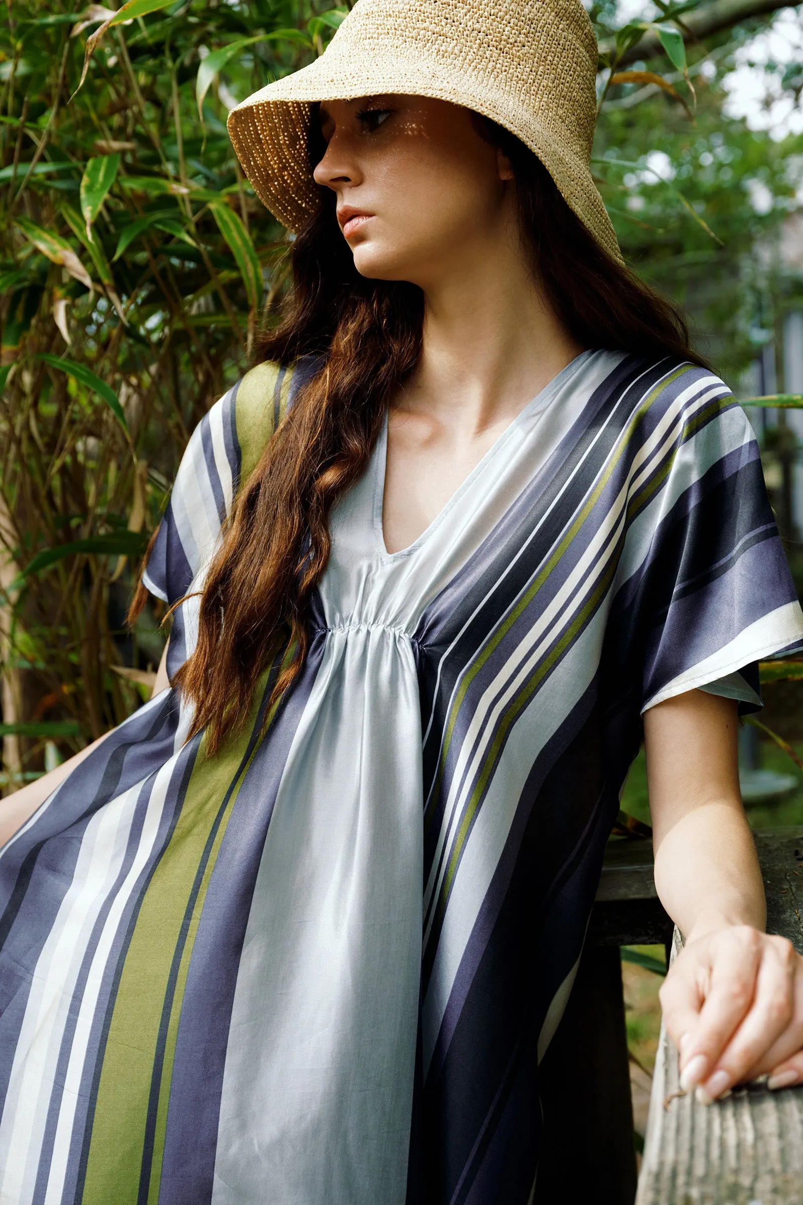 Vanna Gather Front Dress - Multi Stripe