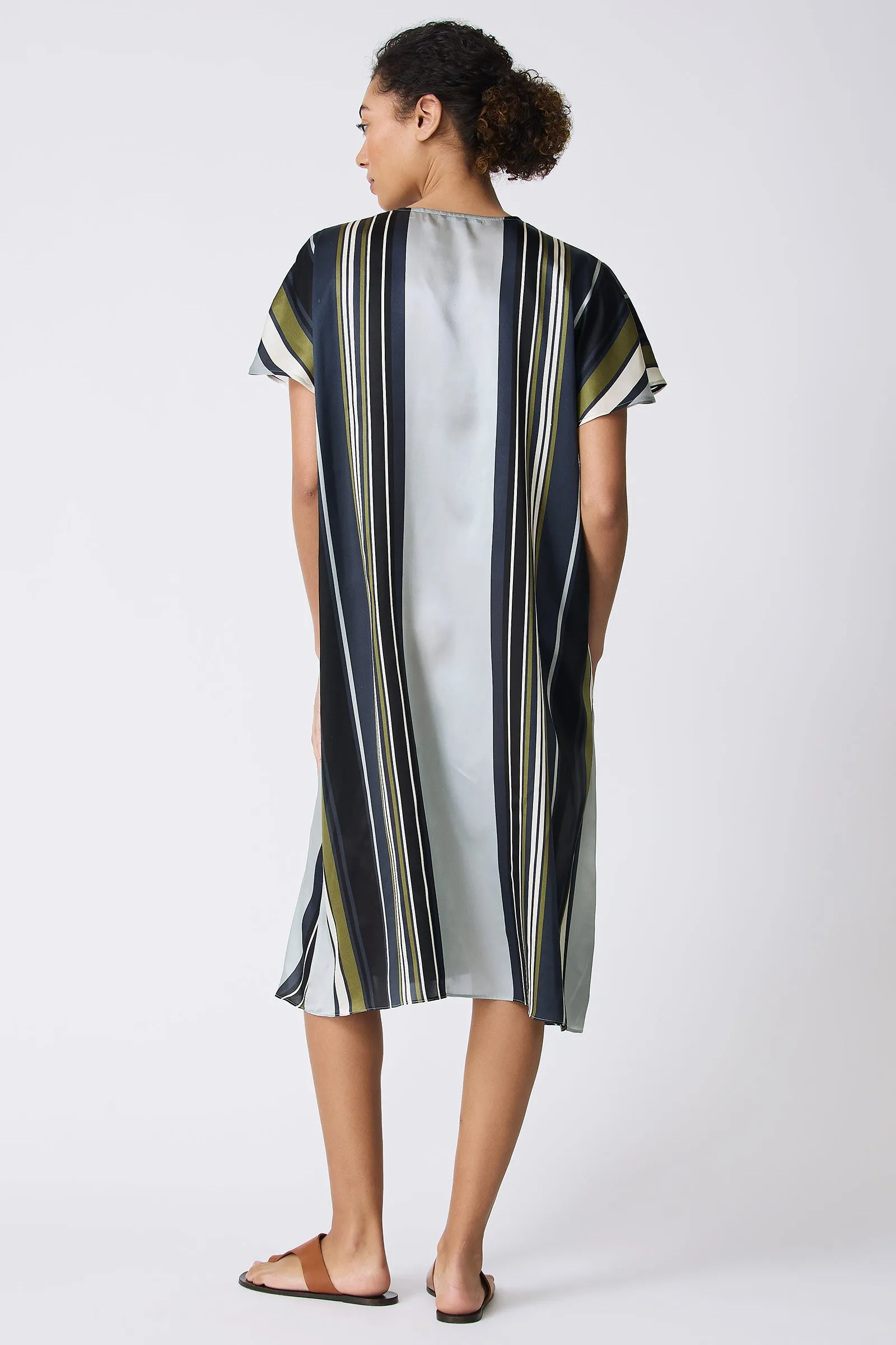 Vanna Gather Front Dress - Multi Stripe