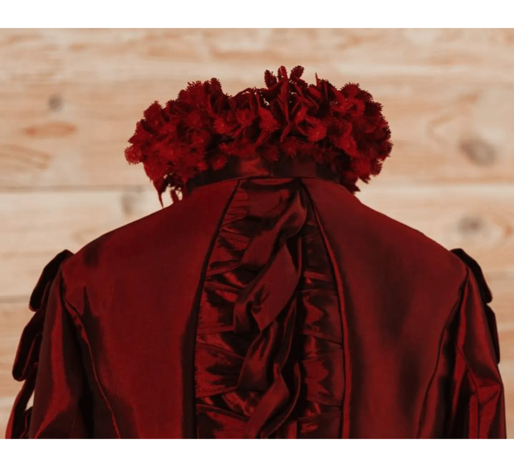 Victorian gothic red silk Lucille Sharpe Crimson Peak dress