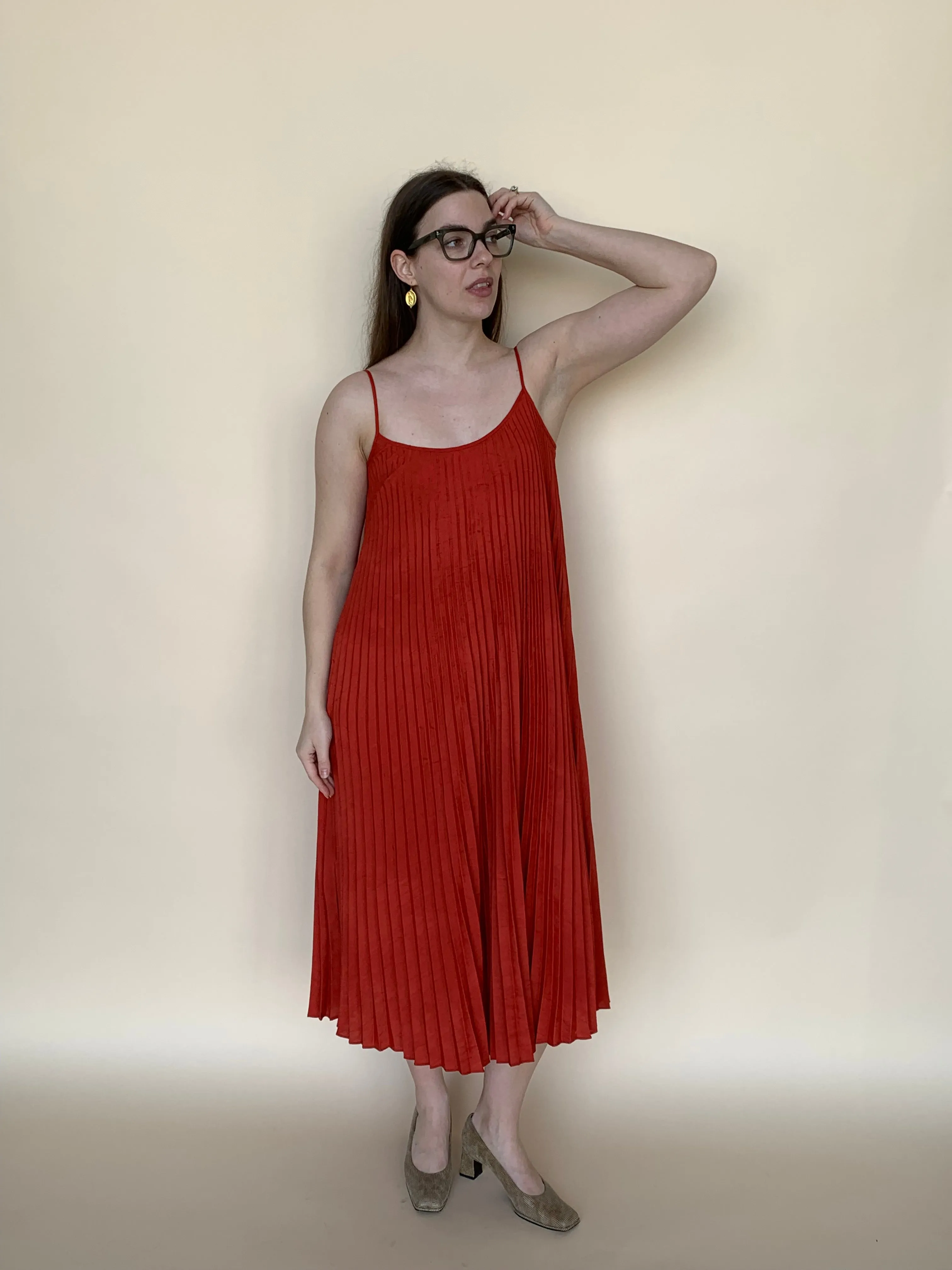 Vince pleated slip dress
