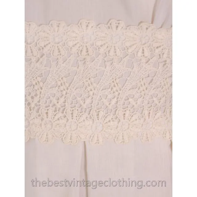 Vintage 1950s Ivory Raw Silk Summer  Day Dress with Short Jacket 34-27-Free