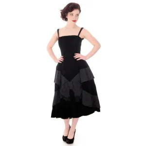Vintage Black Velvet Gown Suzy Perette Exceptional New Look Late 1940s