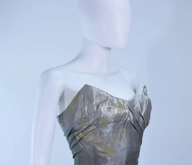 VINTAGE Gradient Pale Blue to Pale Yellow Draped Gown Size 2