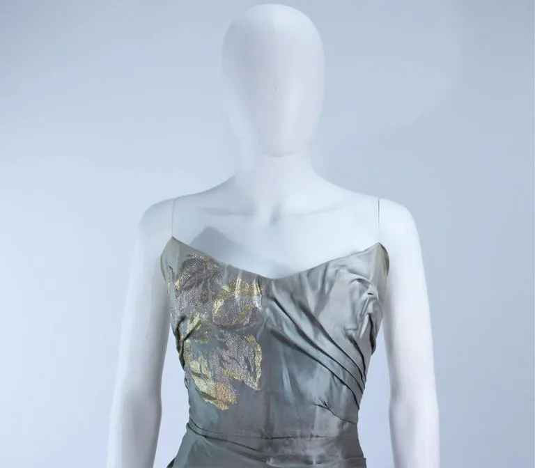 VINTAGE Gradient Pale Blue to Pale Yellow Draped Gown Size 2