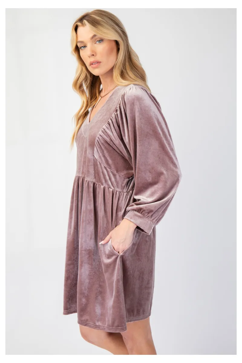 Vintage Mauve Velvet Mini