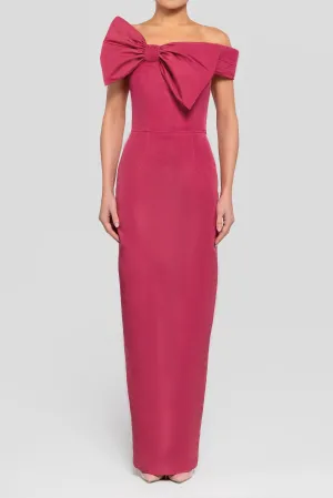 Violet Silk Faille Column Gown