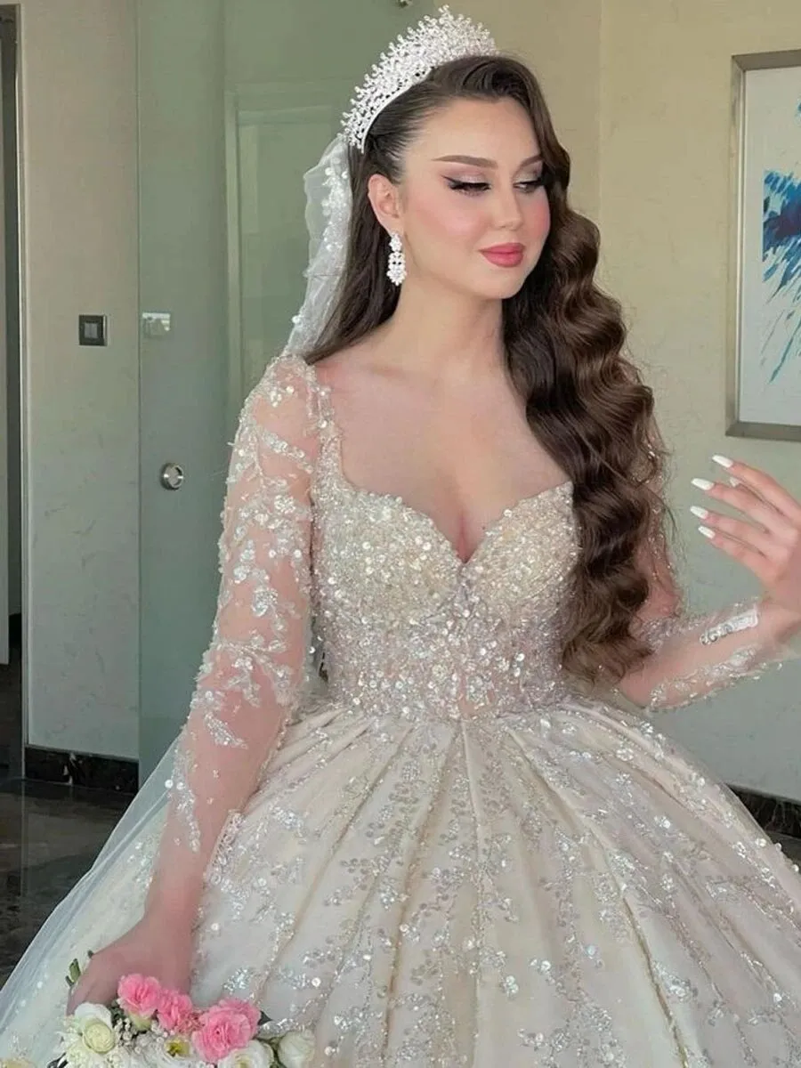Wedding Dresses Luxury Long Sleeves Bridal Gowns