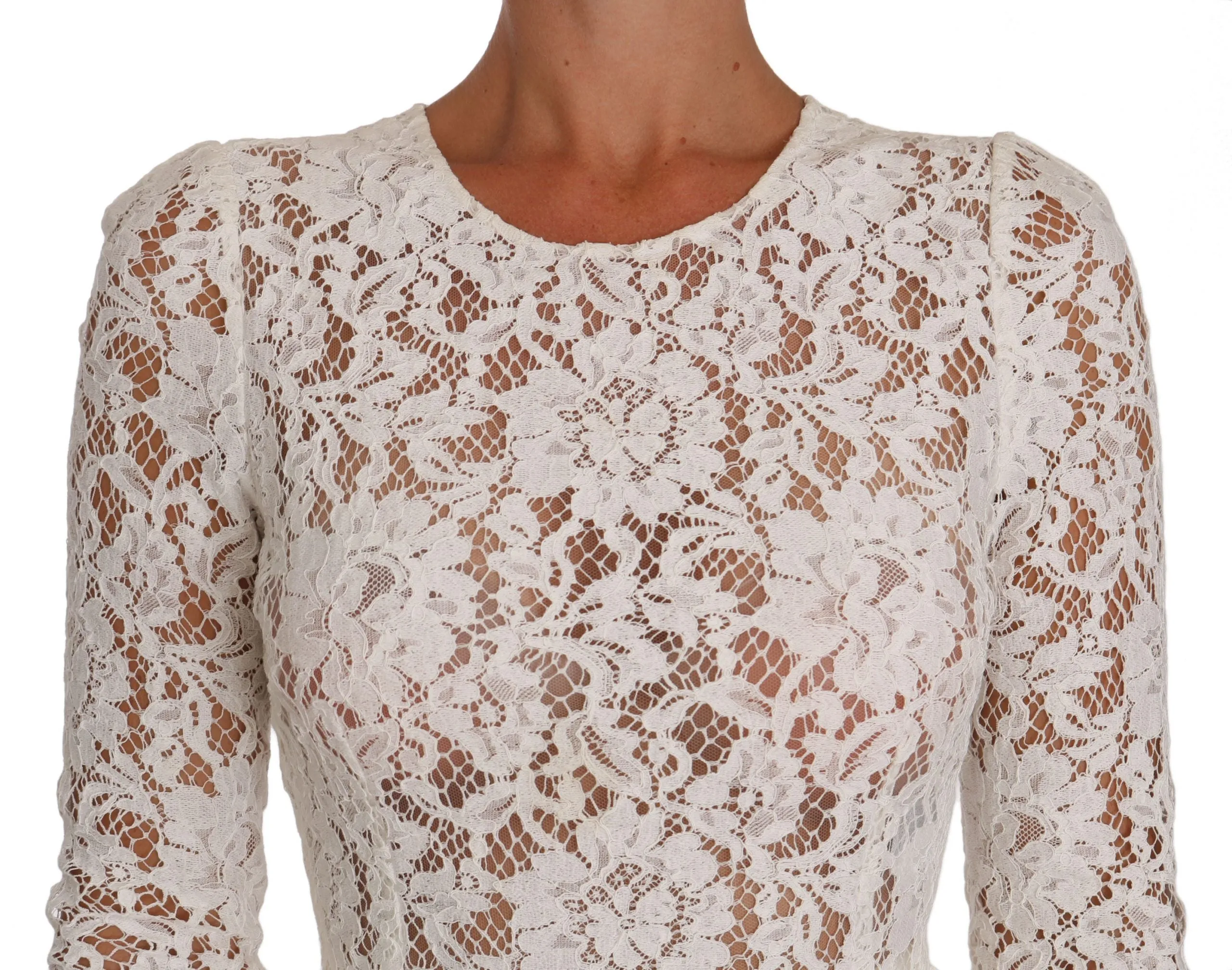 White Silk Floral Wedding Lace Gown