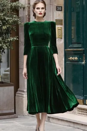 Women Modest Short Prom Dresses with 3/4 Sleeves