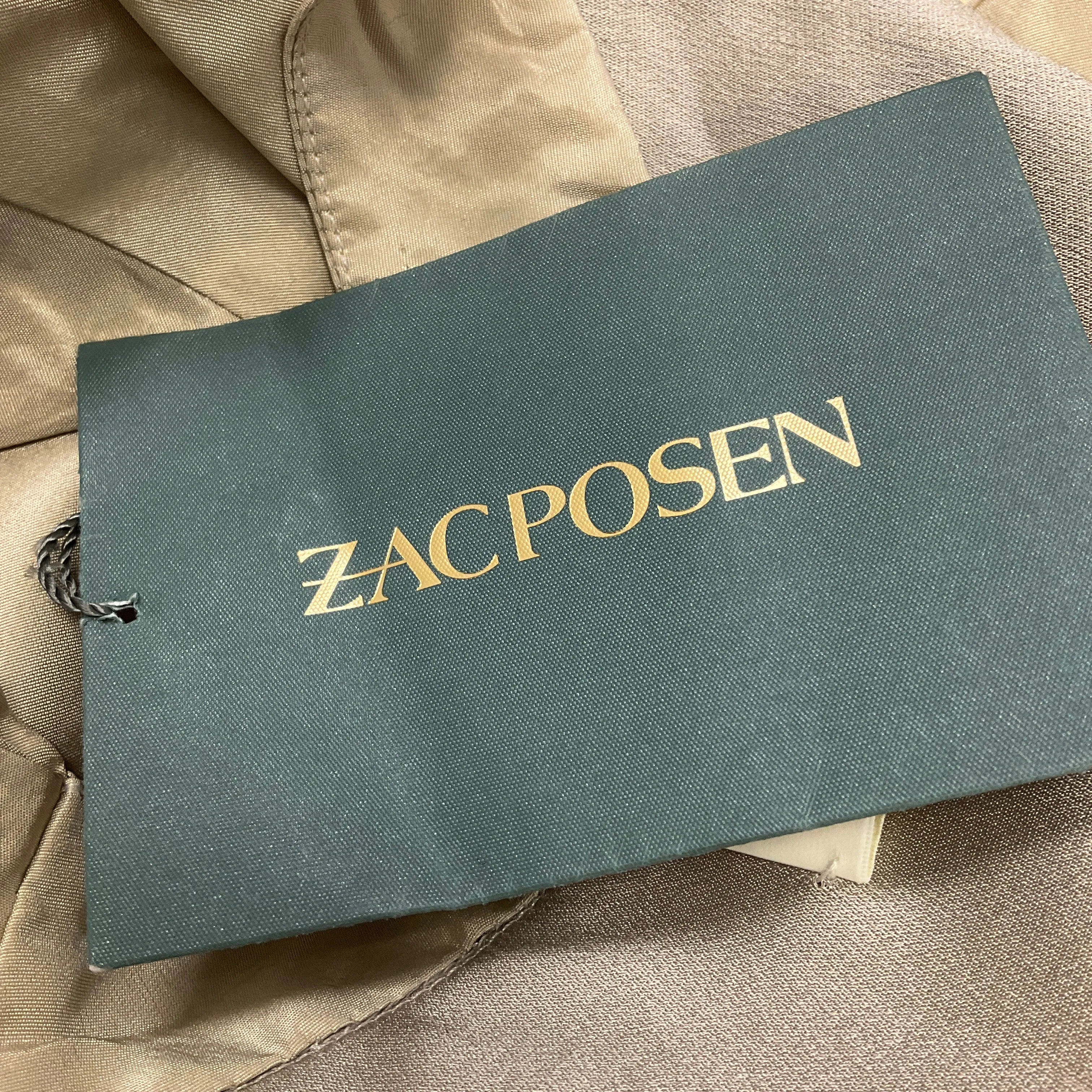 Zac Posen Champagne Crinkled Halter Cocktail Dress