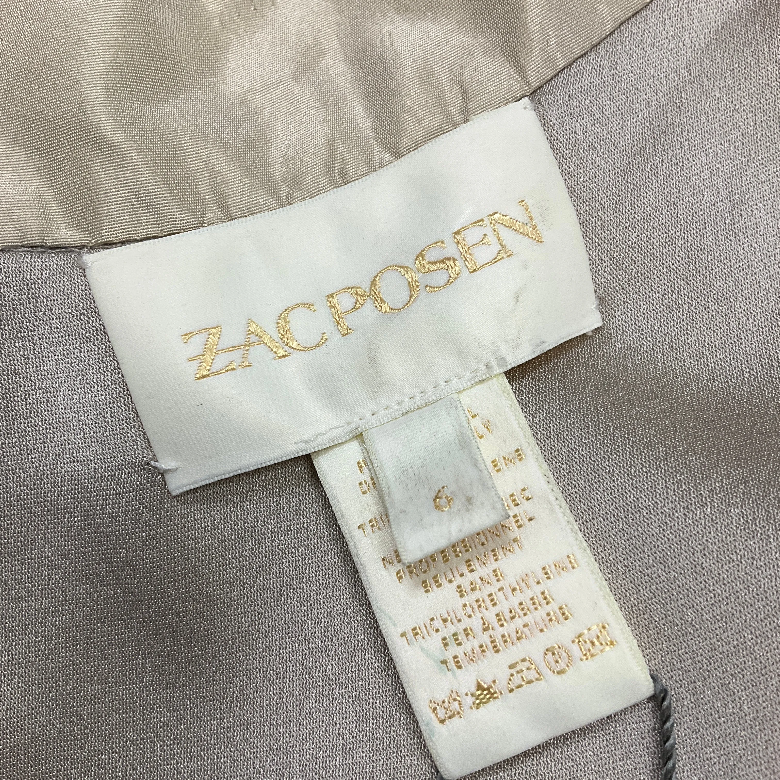 Zac Posen Champagne Crinkled Halter Cocktail Dress